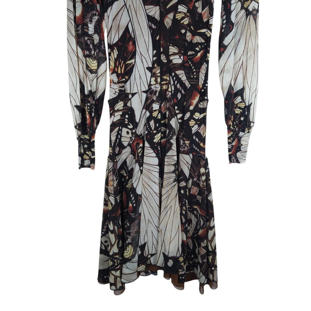 Vintage Jean Paul Gaultier Soleil Dress Medium Butterfly Sheer Mesh Y2K Glam - Picture 5 of 13